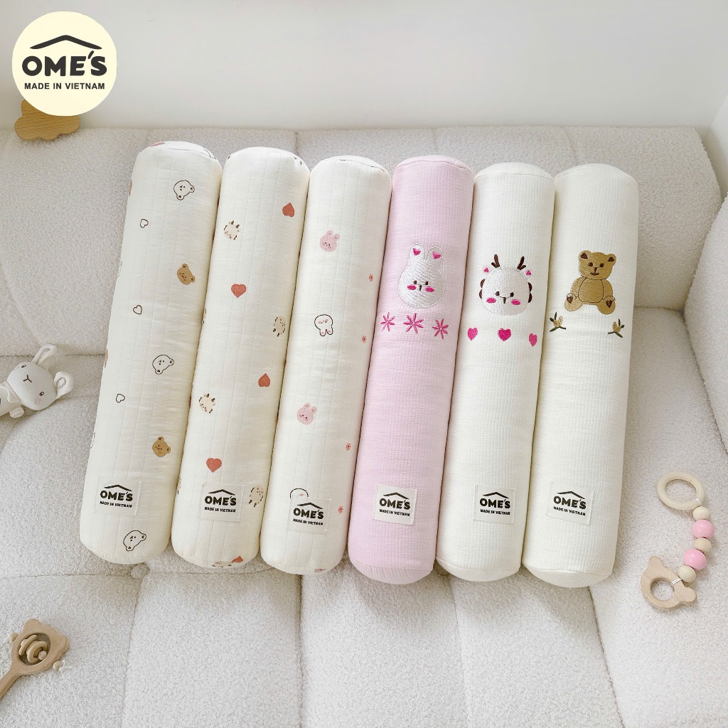 Gối Ôm Trần Hàn OME'S Họa Tiết Hàn Quốc Mềm Mại Đáng Yêu Cho Bé Babico