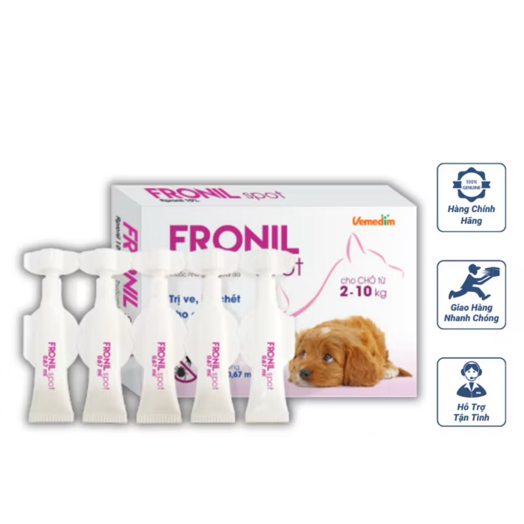 FRONIL SPORT nhỏ gáy ve, rận, bọ cho thú cưng, an toàn