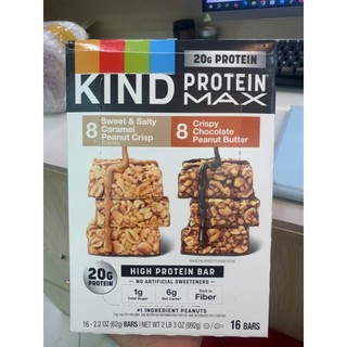 🍫🌰 HỘP 16 THANH BÁNH NĂNG LƯỢNG GIÀU DINH DƯỠNG CAO CẤP CỦA MỸ KIND PROTEIN MAX MIX 2 LOẠI HỘP 16 THANH x 62G (992G) USA