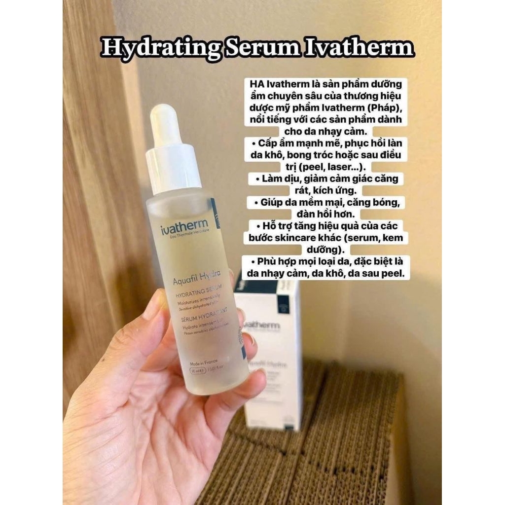 Serum dưỡng ẩm phục hồi & trẻ hoá da Ivatherm Aquafil Hydra Hydrating Serum