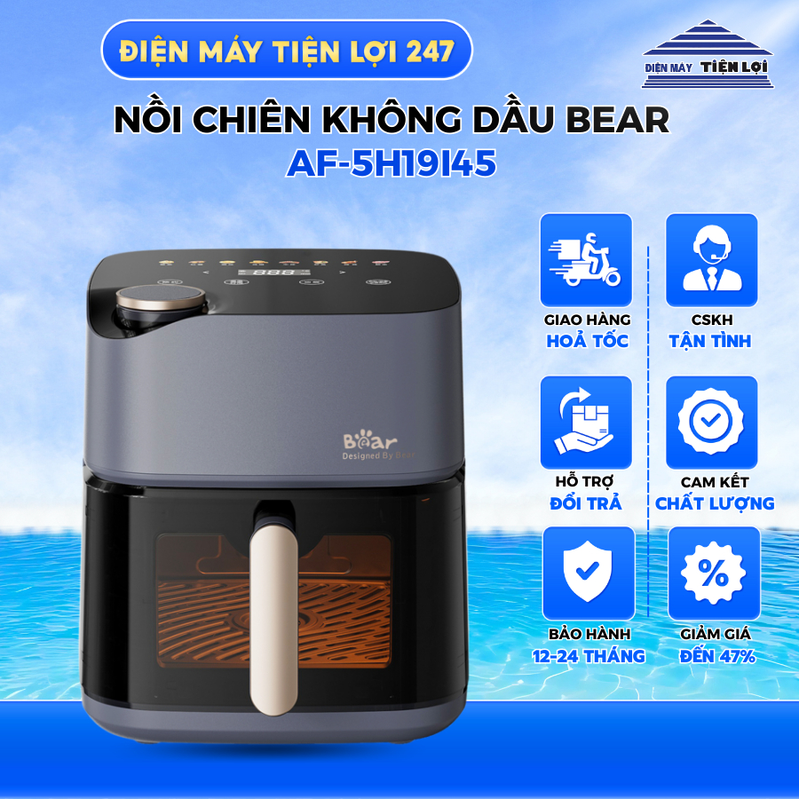 Nồi Chiên Không Dầu Bear 6L AF-5H19I45