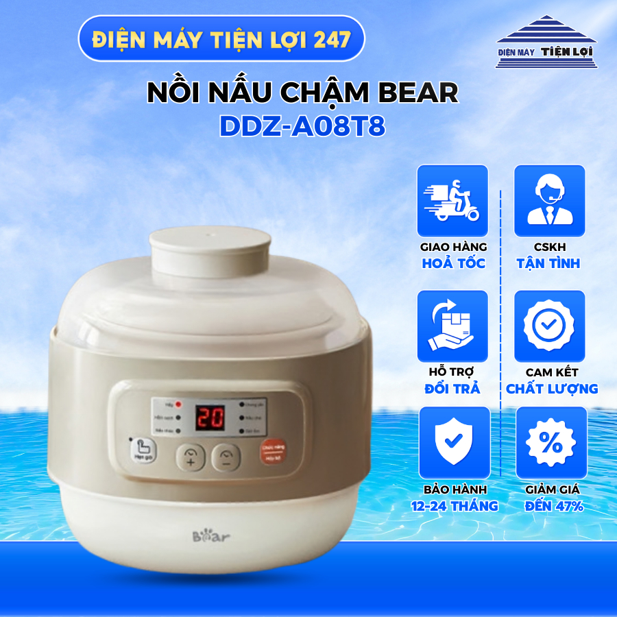 Nồi nấu chậm Bear 0.8L DDZ-A08T8