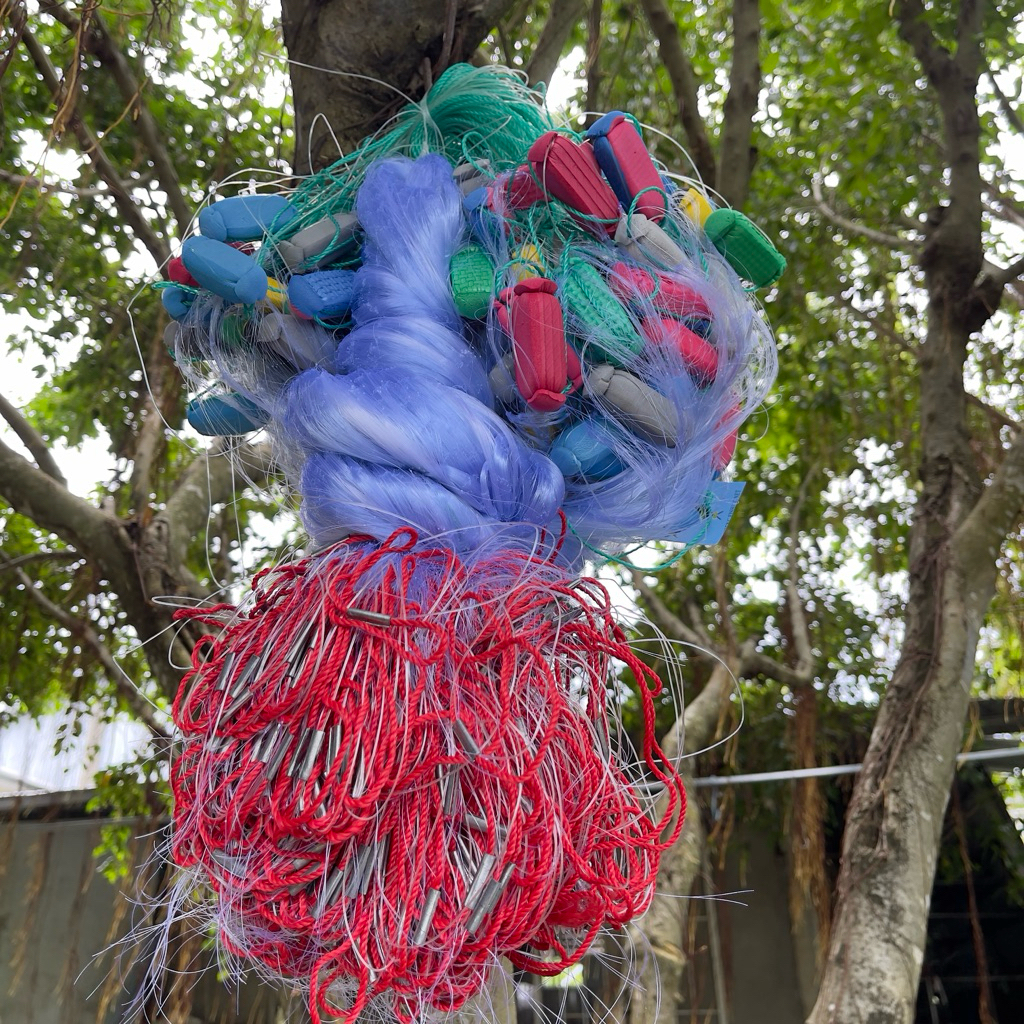 Lưới cá đối biển, phao to nổi chì nặng, cao 1.6m, dài 75m. cước 011 siêu mịn siêu nhạy.