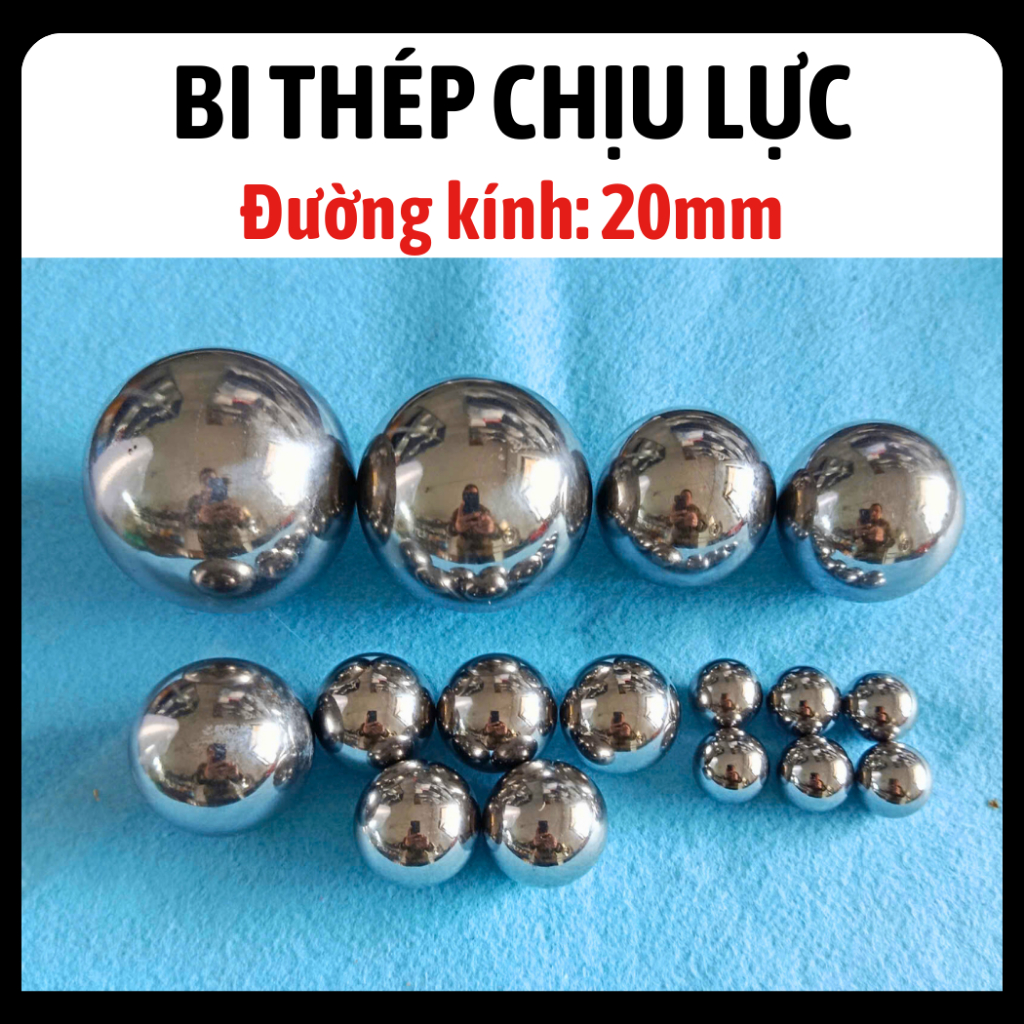 Bi lăn tay, bi thép chịu lực 20mm, bi tròn chịu lực 20mm