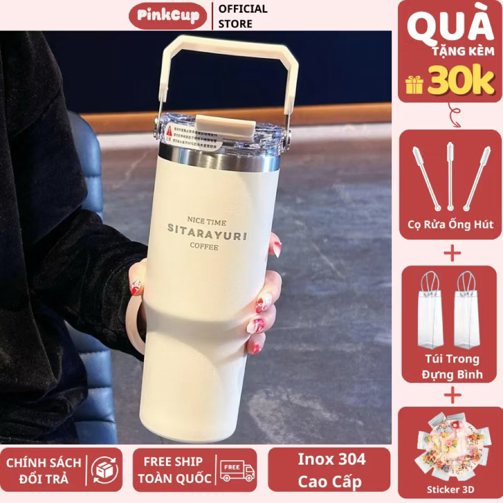 Ly Giữ Nhiệt Khắc Tên Có Ống Hút SITA Nóng Lạnh 24H PINKCUP Dung Tích Lớn 600ml/900ml Inox 304 Không Đổ Mồ Hôi | BigBuy360 - bigbuy360.vn