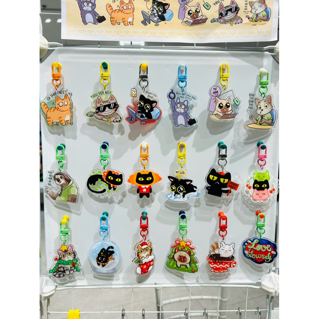 móc khóa mèo gen Z hài hước tự thiết kế by Moon store