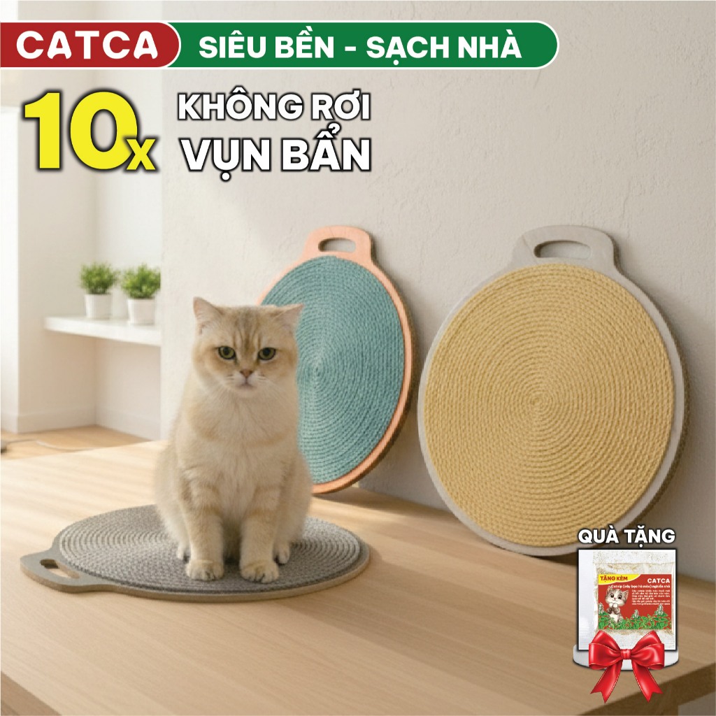 Bàn cào móng thừng siêu bền CATCA không rơi vụn đế gỗ chắc chắn chống trượt - BCM Quả tạ