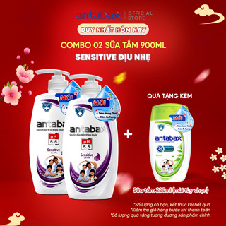 Combo 2 Sữa Tắm Bảo Vệ Da Kháng Khuẩn Antabax Sensitive Dịu Nhẹ 900mlx2
