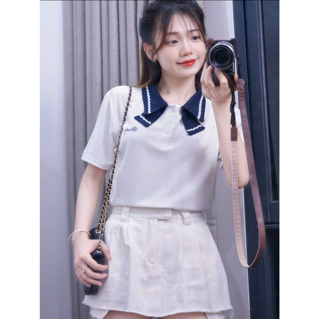 Áo Polo Cổ Cách Điệu Phối Viền Phù Hợp Với Mọi Môi Trường Dành Cho Nữ Size Từ 40-80kg AB1 | BigBuy360 - bigbuy360.vn