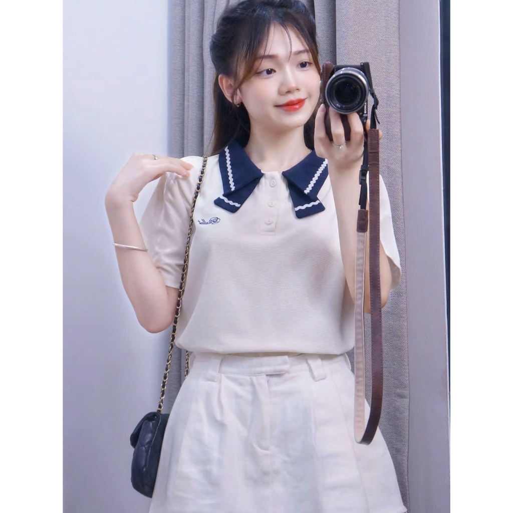 Áo Polo Cổ Cách Điệu Phối Viền Phù Hợp Với Mọi Môi Trường Dành Cho Nữ Size Từ 40-80kg AB1 | BigBuy360 - bigbuy360.vn