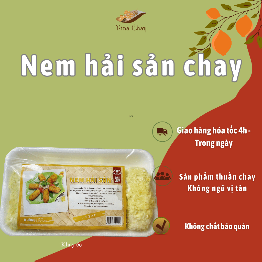Nem hải sản chay, nem rán chay rau củ quả
