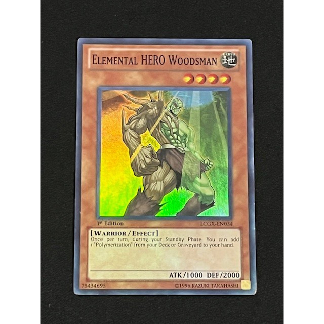 2011 mã hiếm LCGX 1st super Rare [ Dưa Hấu Yugioh ] Lá thẻ bài Elemental HERO Woodsman mons