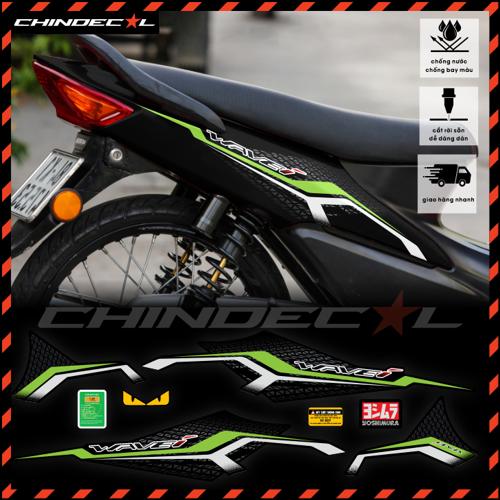 Tem Wave Alpha mode Wave i | Tặng tem cảnh báo , nhãn năng lượng , Sticker ...| Chống nước chống bay màu | 831332 612636