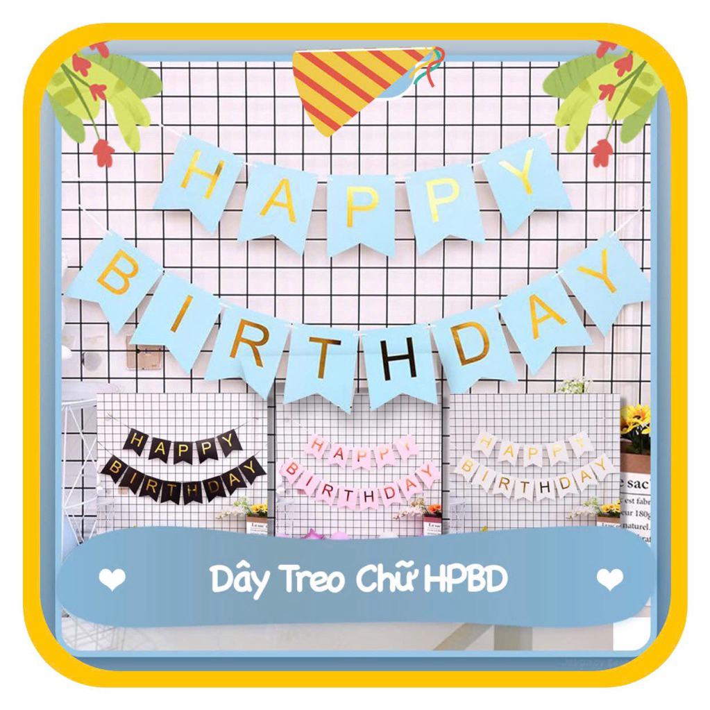 Dây chữ HAPPY BIRTH DAY Đuôi cá