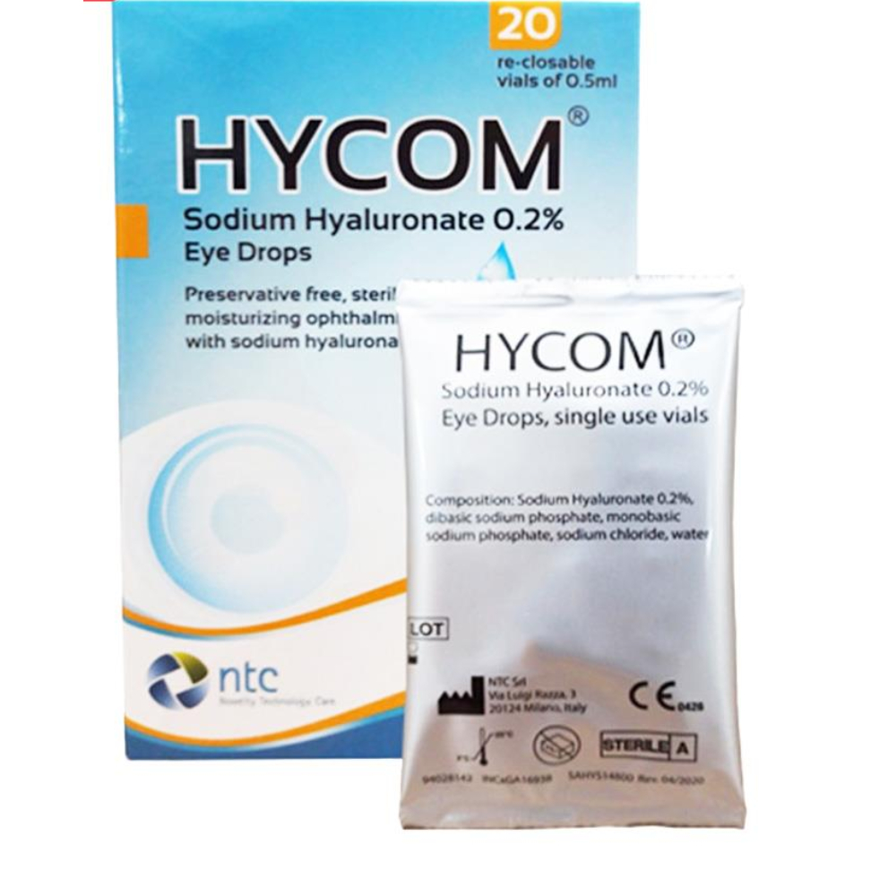 HyCom Dưỡng mắt nhân tạo không chất bảo quản . giúp cải thiện tình trạng mỏi mắt, khô mắt, ngứa mắt 