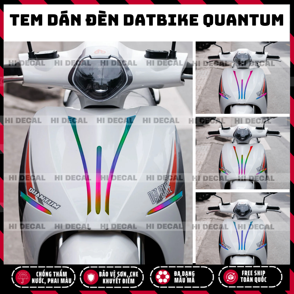 Tem dán đèn datbike quantum, decal đổi màu đèn datbike quantum trang trí bảo vệ đèn bền màu, chống x