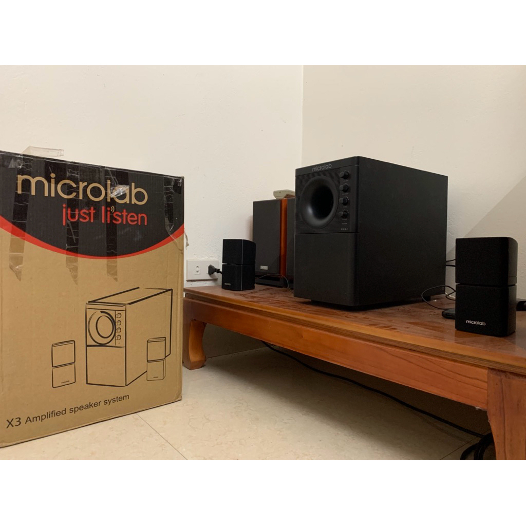 Bộ dàn loa microlab x3 đời đầu hàng sưu tầm full hộp 99%