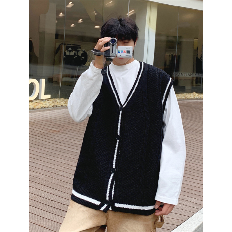 Áo len cardigan nam form rộng không tay, cardigan nam kiểu gile form rộng hàn quốc oversize 0215
