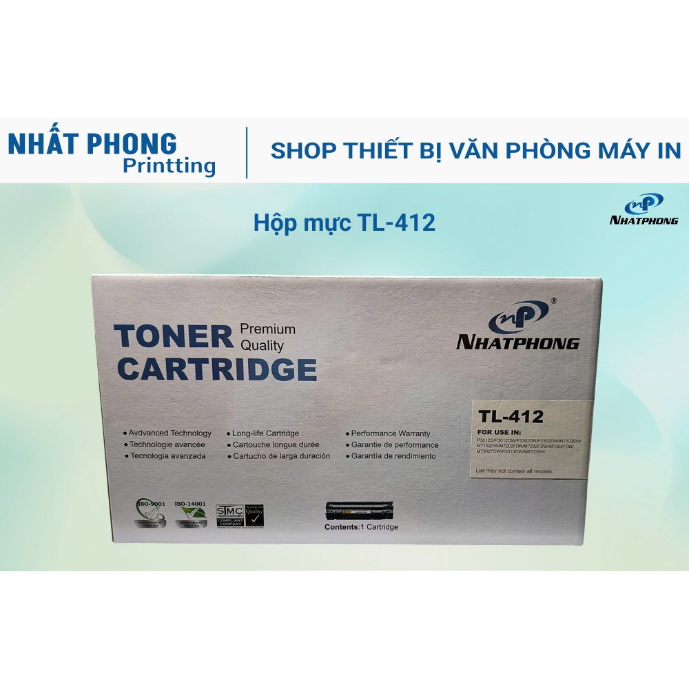Hộp mực tương thích TL-412 dùng cho máy in Pantum P3012D, P3012DW, P3302DW,M6702DW, M7102DN, M7102DW