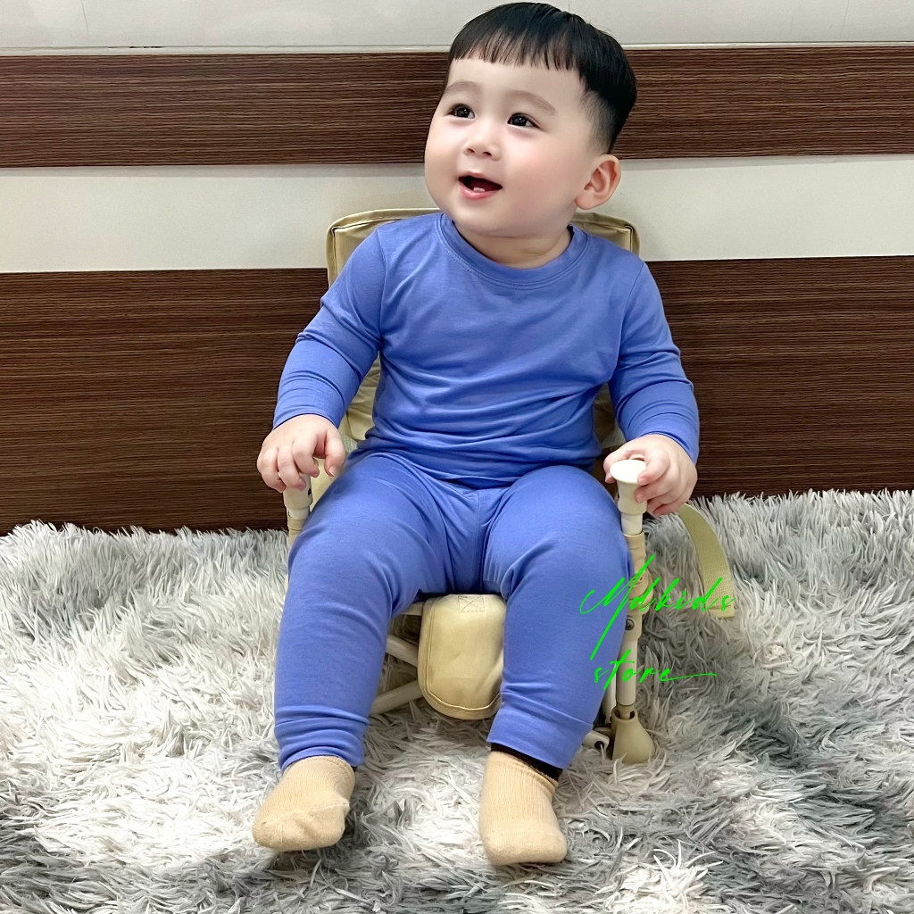 Bộ quần áo thun lạnh tay dài quần dài MDKIDS cho bé trai và bé gái 5-15kg.