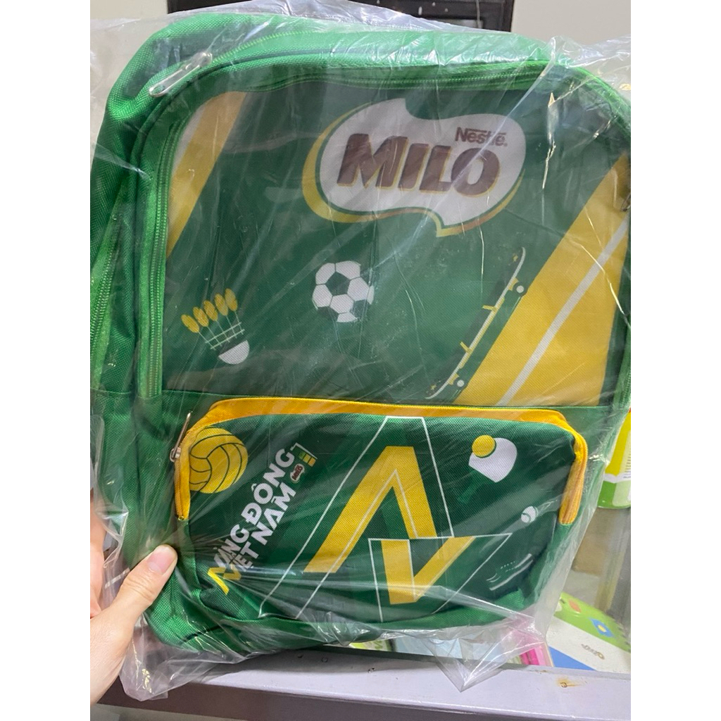 Balo Học Sinh MILO - Hàng Quà Tặng Nestlé Chính Hãng (Màu Xanh Phối Vàng)