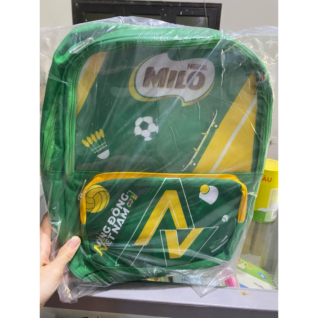 Balo Học Sinh MILO - Hàng Quà Tặng Nestlé Chính Hãng (Màu Xanh Phối Vàng)