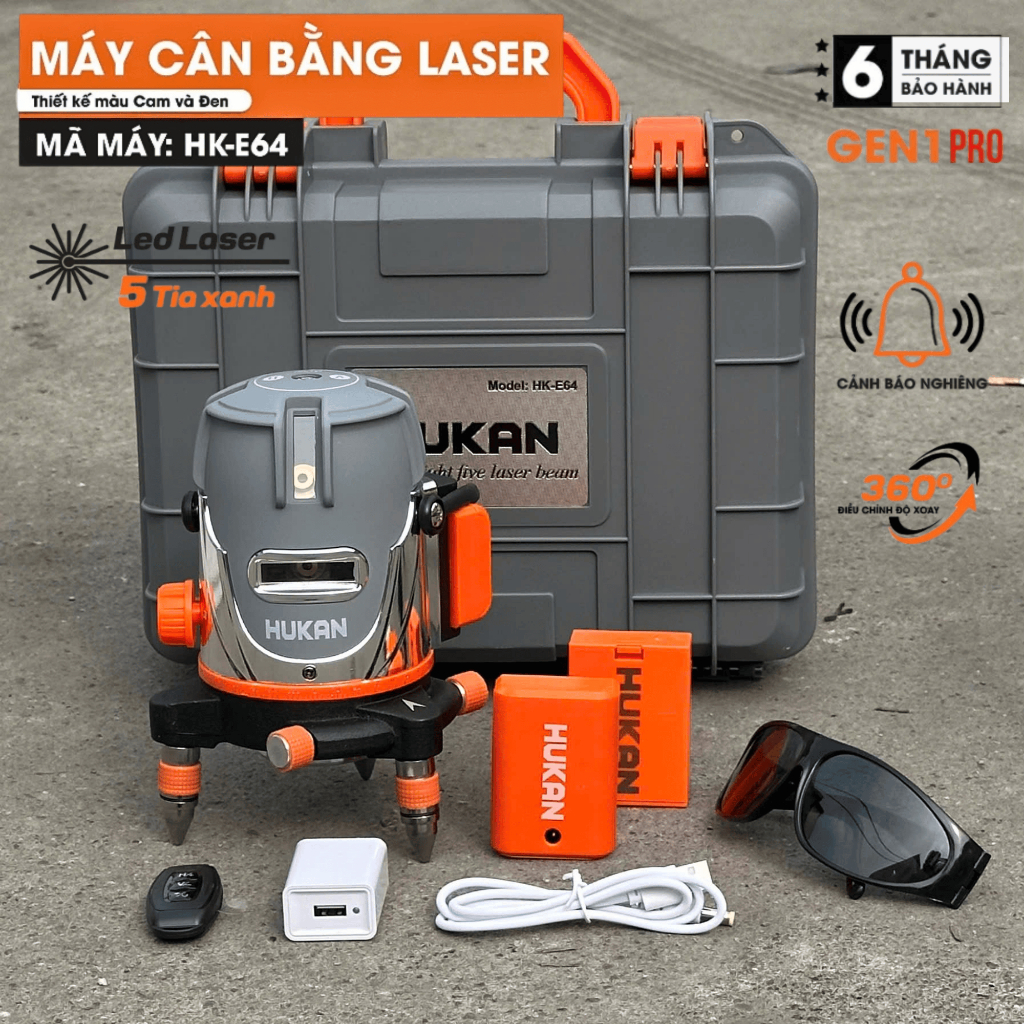 Máy Cân Bằng Lazer 5 Tia Xanh Hukan HK- E64 Mã Cũ E63 Bóng Led Siêu Sáng Bảo Hành 6 Tháng  Điện Máy 