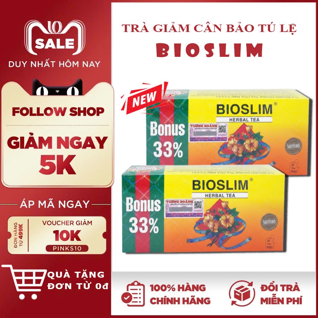 Trà Giảm Mỡ Máu Cấp Tốc BioSlim Tan Mỡ Nhanh Chóng Hiệu Quả An Toàn Chính Hãng Detox Cơ Thể 40 Gói