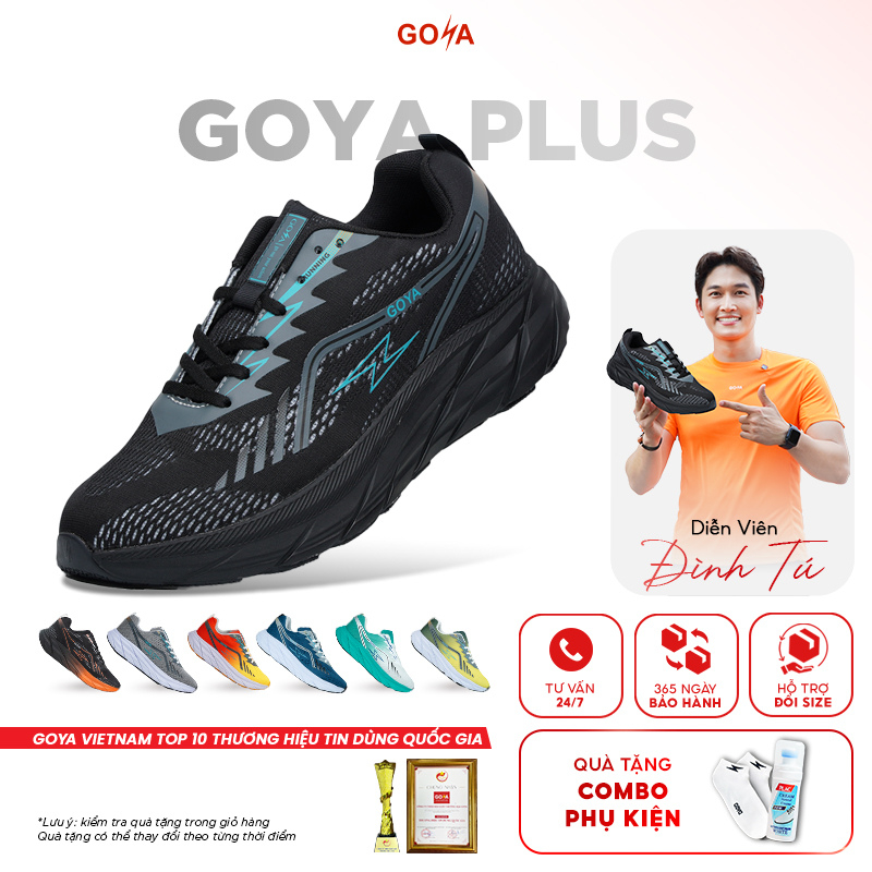 Giày thể thao chạy bộ nam nữ GOYA PLUS năm 2026 full màu FĐV1 - Êm ái, thoáng khí, hạn chế trượt