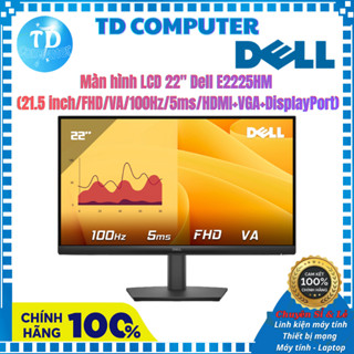 Màn hình LCD 22" Dell E2225HM (21.5 inch/ FHD/ VA/ 100Hz/5ms/ HDMI+VGA+DisplayPort) - Hàng chính hãng