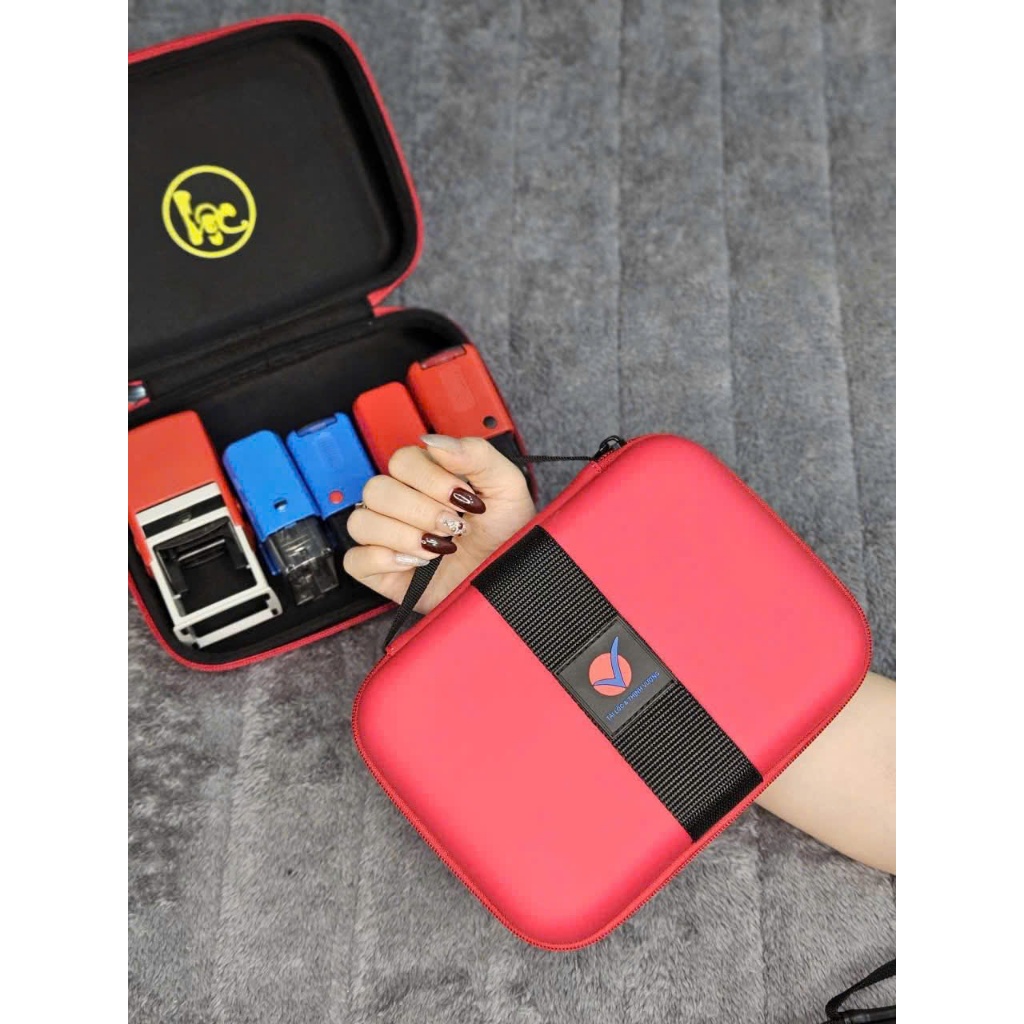 Hộp đựng con dấu HD06 đựng 4-6 con mầu Đỏ