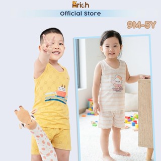 Ba lỗ thông hơi Arich, đồ bộ ba lỗ trẻ em,vải sợi tre thông hơi jaqual cho Bé size từ 6 tháng-5 tuổi