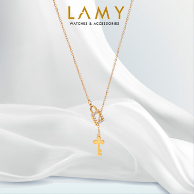 Dây chuyền bạc nữ LAMY Heart Lock & Key Necklace Rose Gold 6412