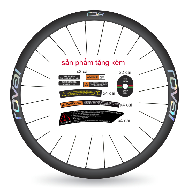 tem decal dán bánh xe đạp road roval c38 | cheetahdecals.com