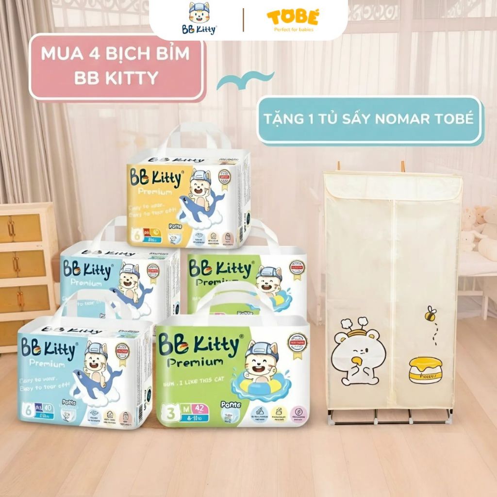 Bỉm BB Kitty / Deal Mua 4 Bịch bỉm BB KITTY TẶNG TỦ SẤY NOMAR