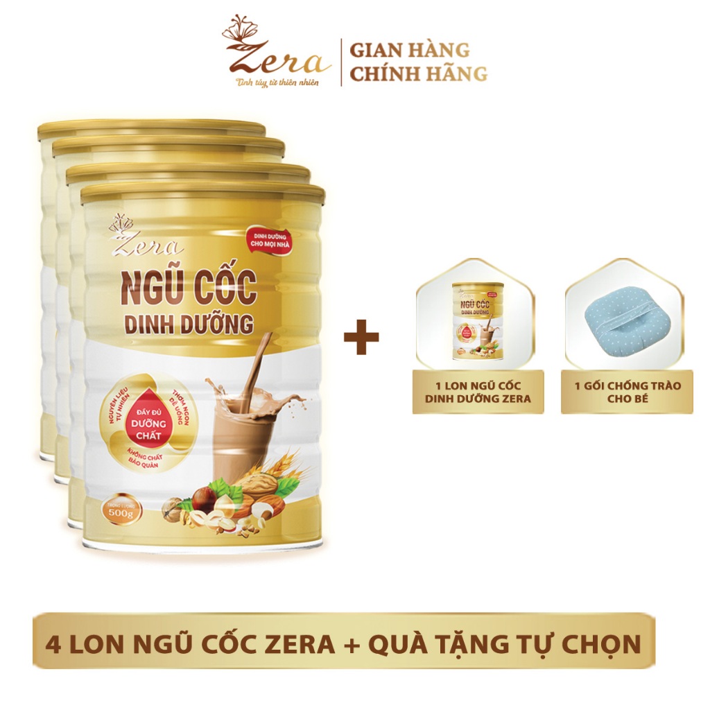 Combo 4 lon ngũ cốc mẹ bầu Zera - Tặng 1 lon ngũ cốc zera