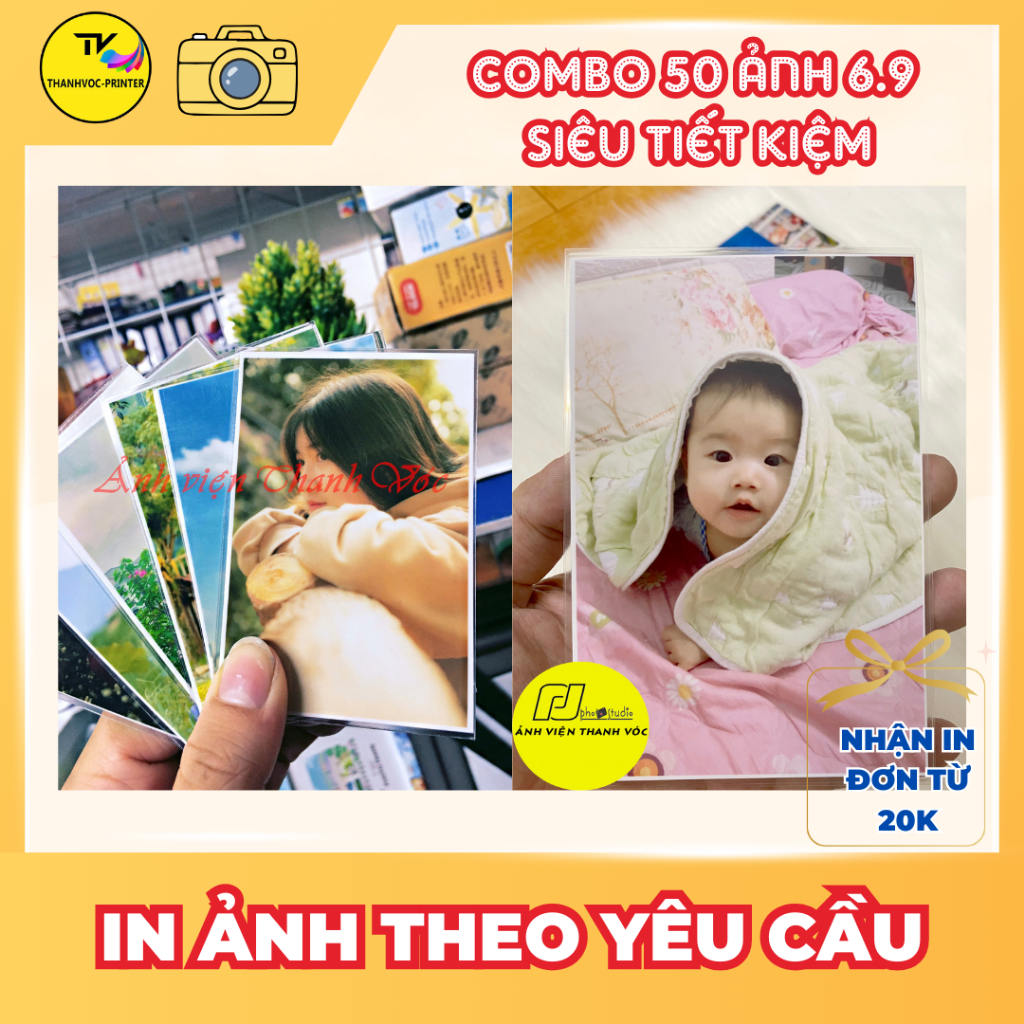 Combo 50 ảnh 6x9 ép plastic tràn viền (Gửi ảnh trước khi đặt)