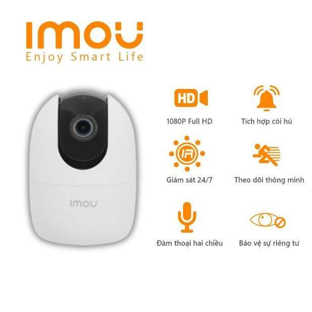Camera imou A32EP A52P F32P F52P báo động về điện thoại đàm thoại 2 chiều,xoay 360 độ