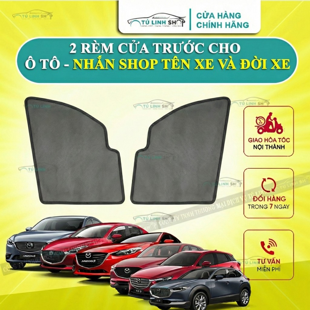 Bộ 2 rèm cửa trước che nắng ô tô hút nam châm cao cấp, hàng cao cấp nhất, vừa khít kín