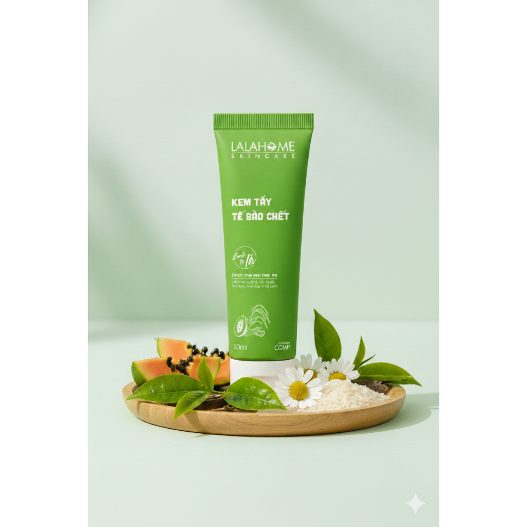 Kem tẩy tế bào chết LalaHome Organic Skincare 50g giúp làm sạch, tẩy lớp tế bào chết