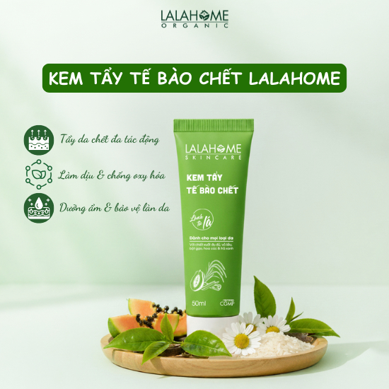 Kem tẩy tế bào chết LalaHome Skincare 50g giúp làm sạch, tẩy lớp tế bào chết trên da