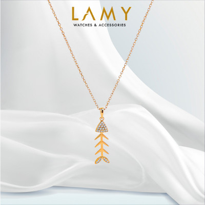 Dây chuyền bạc nữ LAMY Fish Bone Pendant Necklace Rose Gold 6418