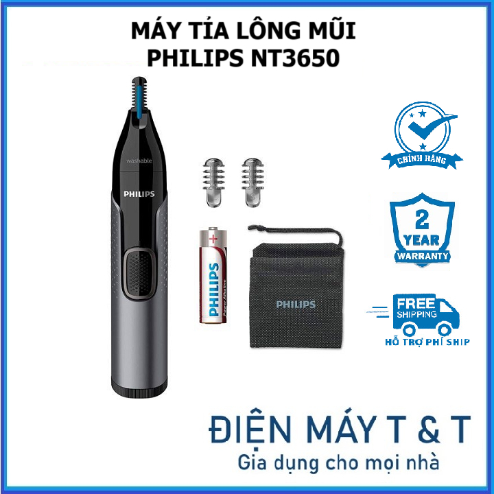 Máy tỉa lông mũi, tai, chân mày đa năng Philips NT3650
