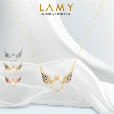 Dây chuyền đôi nam nữ LAMY cánh thiên thần tình yêu Angel Ring Necklace 6446