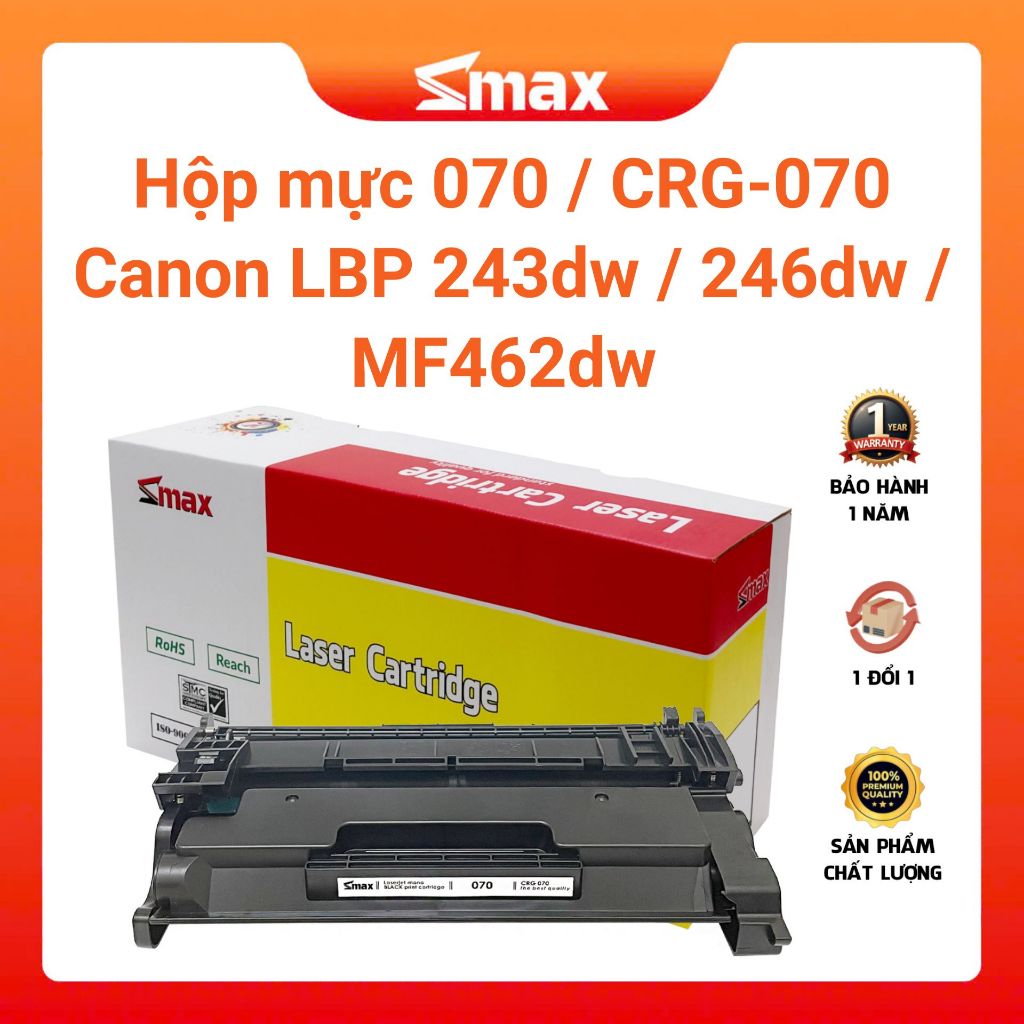 Hộp mực (có chip) Canon 243dw / 246dw / 462dw mã CRG-070 || Smax