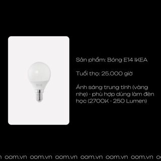 BÓNG LED IKEA E14 (Ánh sáng vàng nhẹ)