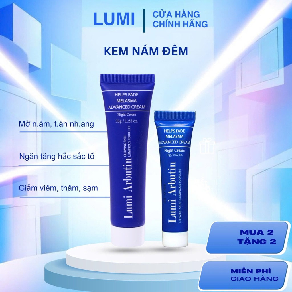 Kem Mờ Nám Lumi Arbutin Night Cream hỗ trợ mờ tàn nhang đồi mồi 35g