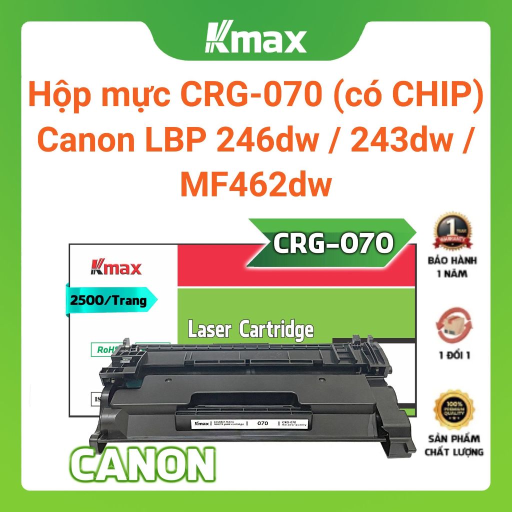 Hộp mực Canon 243dw / 246dw / MF462dw mã mực 070 / CRG-070 || Kmax