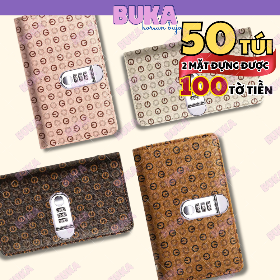Sổ tay tiết kiệm đựng tiền 100 phong bì sổ đựng tiền tiết kiệm thẻ ngân hàng khóa mật mã sổ A6 album tiết kiệm