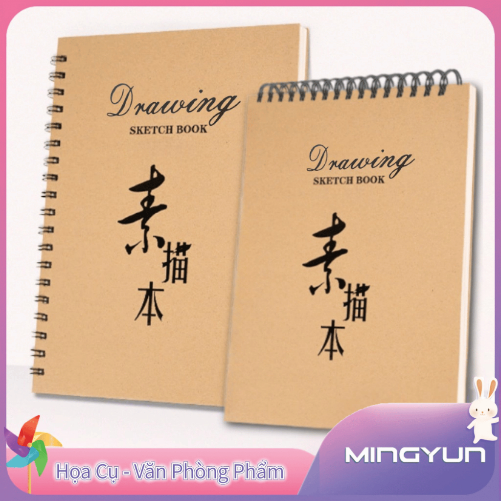 Sổ Tay Vẽ Chì Phác Thảo Drawing Sketchbook 16K/A4/8K Gáy Lò Xo Dùng Cho Mỹ Thuật Phác Họa